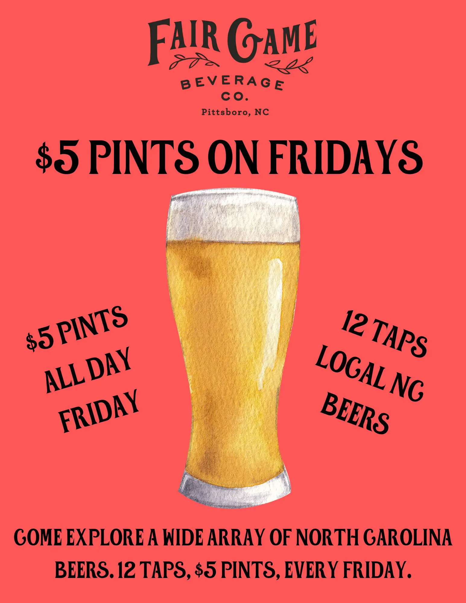 $5 Pints at Fair Game Beverage @ The Plant