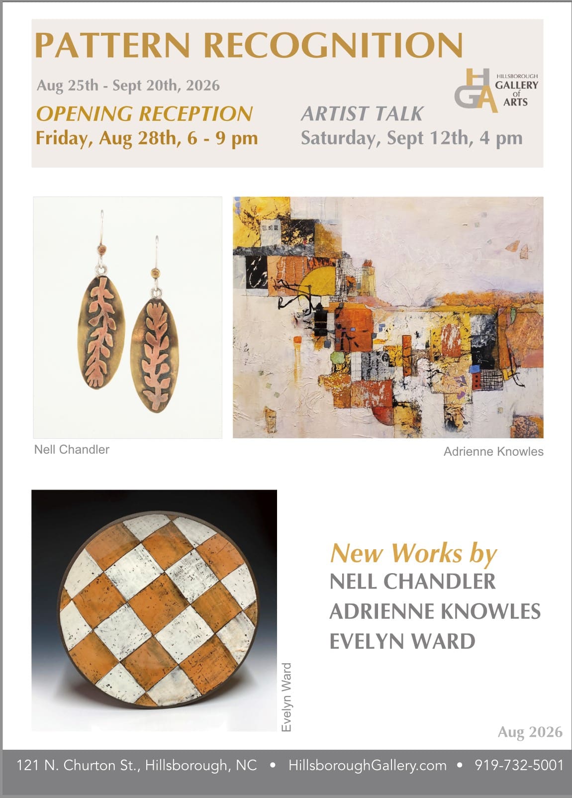 Pattern Recognition — Arts & culture in Hillsborough Gallery of Arts 121 N. Churton St. · Hillsborough