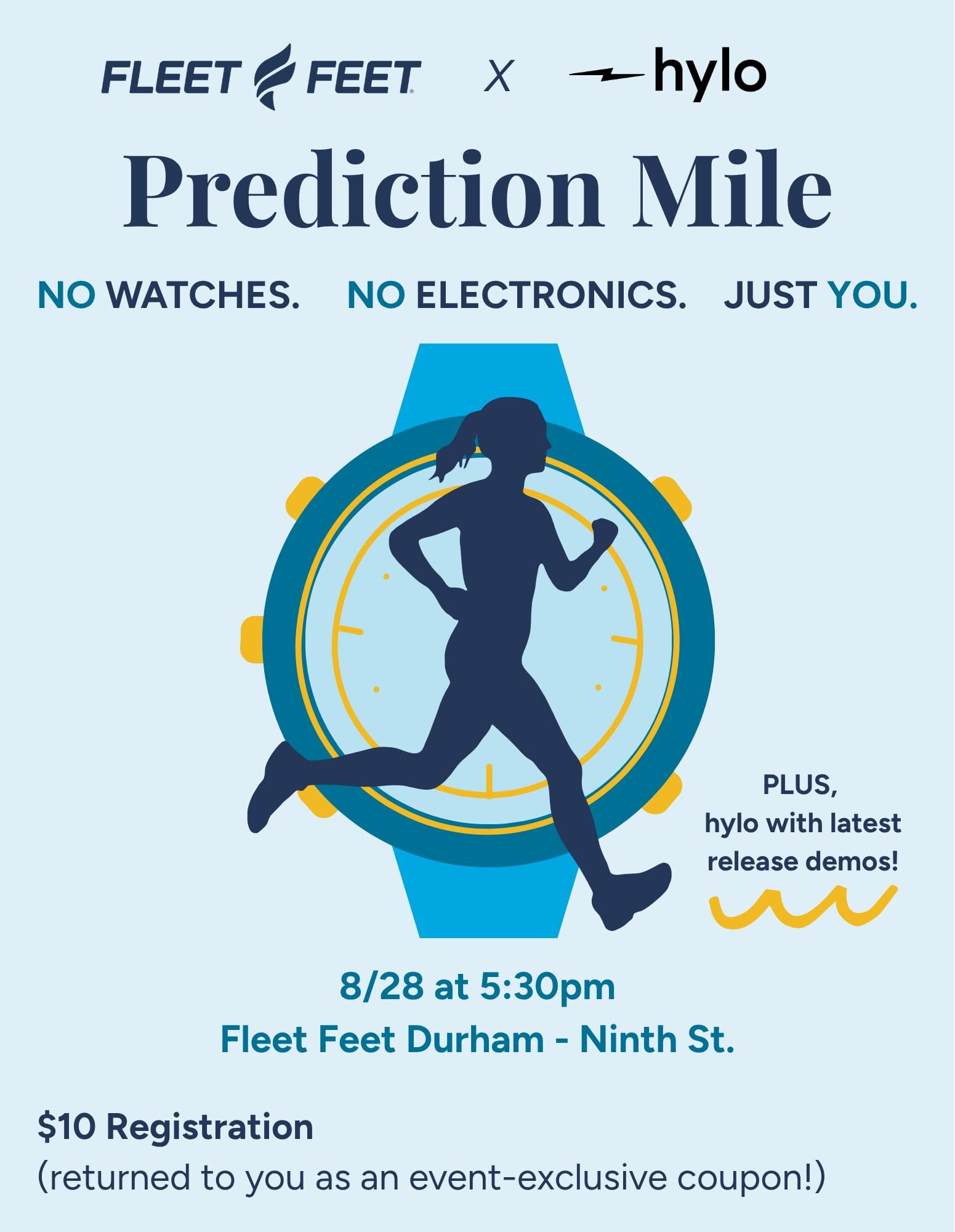 Fleet Feet x hylo Prediction Mile — Sports & recreation in Fleet Feet Durham – Ninth St