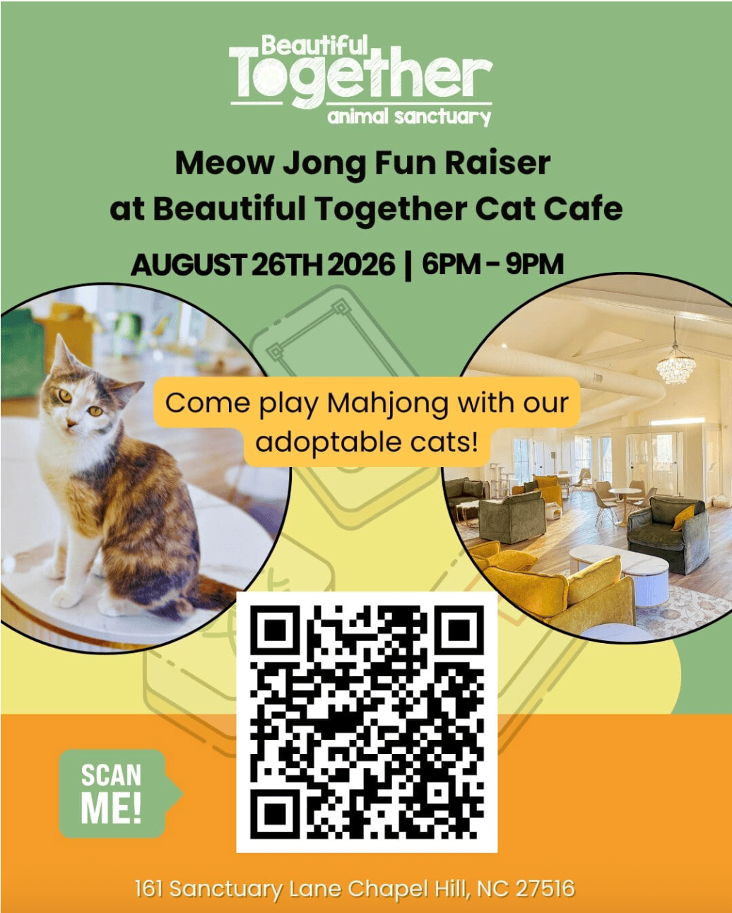 Meow Jong Fun Raiser — Community in Beautiful Together Animal Sanctuary · Chapel Hill