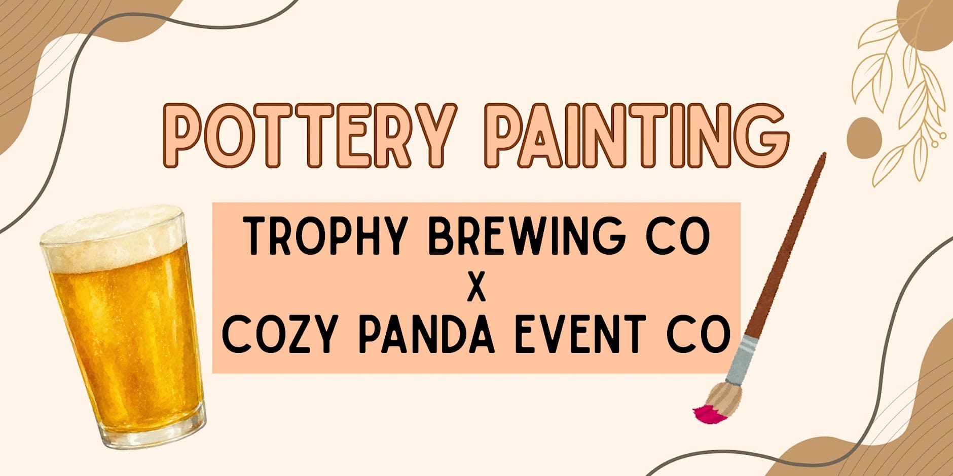Pottery Painting with Cozy Panda — Arts & culture in Trophy Brewing – Maywood · Raleigh