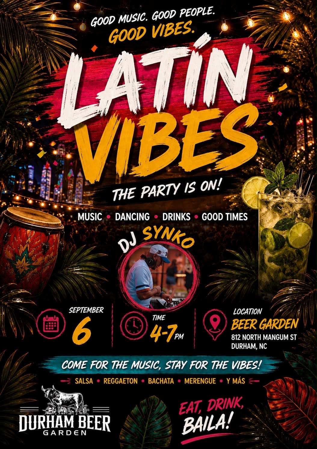 Salsa in the Garden: Latin Vibes with DJ Synko — Music in Durham Beer Garden · Durham
