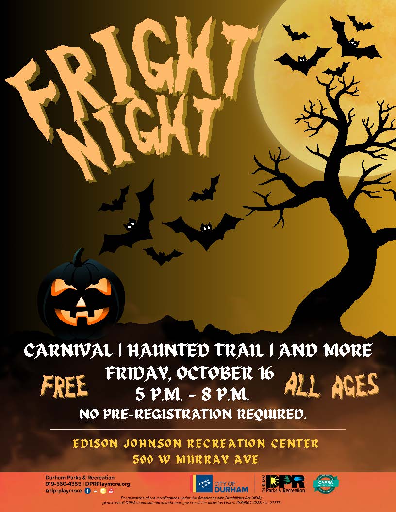 Fright Night — Family fun in I.R. Holmes, Sr. Recreation Center · Durham