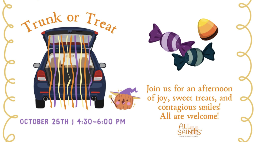 All Saints UMC Trunk or Treat Extravaganza — Family fun in All Saints United Methodist Church · Morrisville, NC