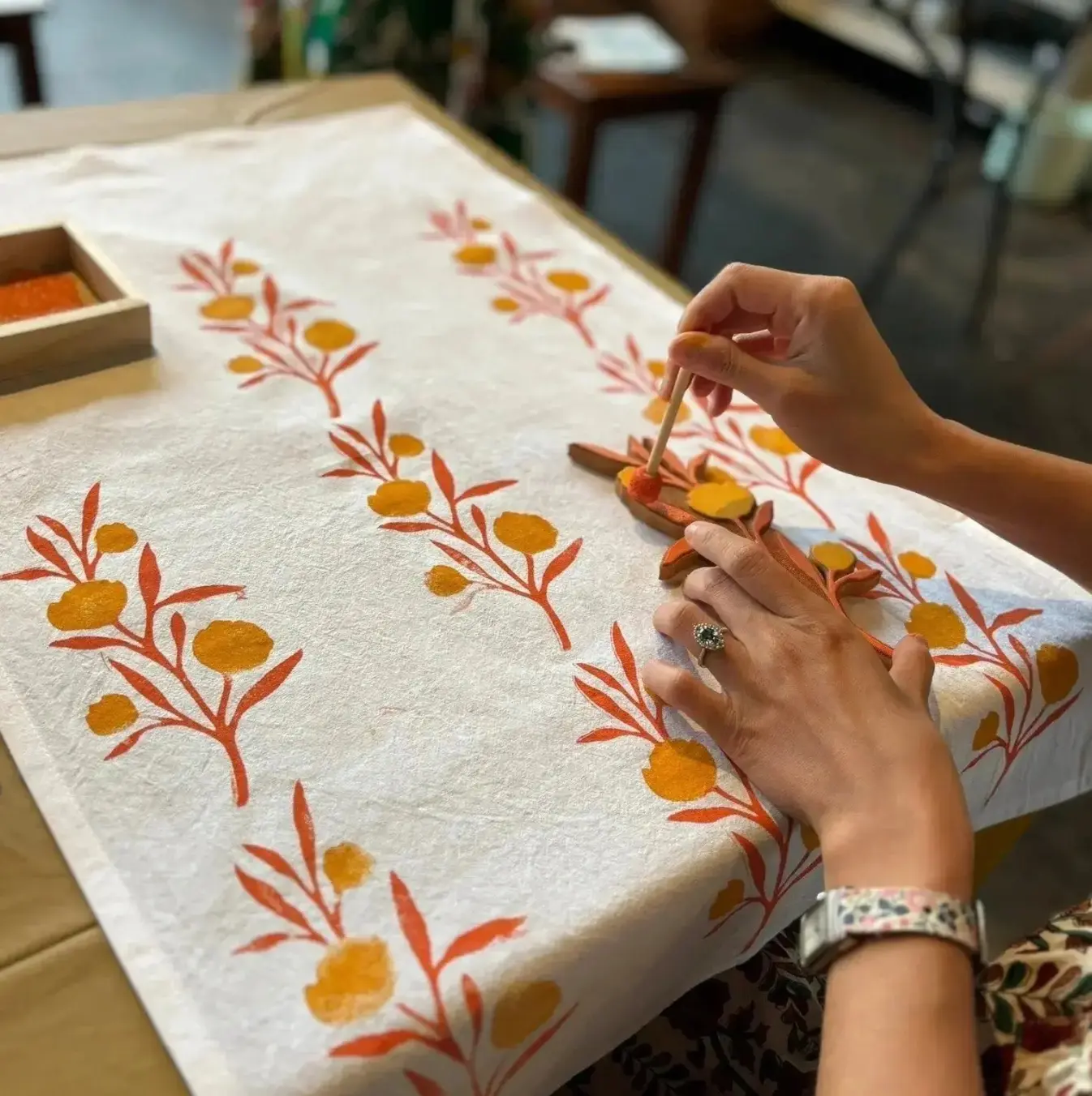 Holiday Tea Towels: A Block Printing Workshop — Arts & culture in Home for Entertaining · Cary, NC