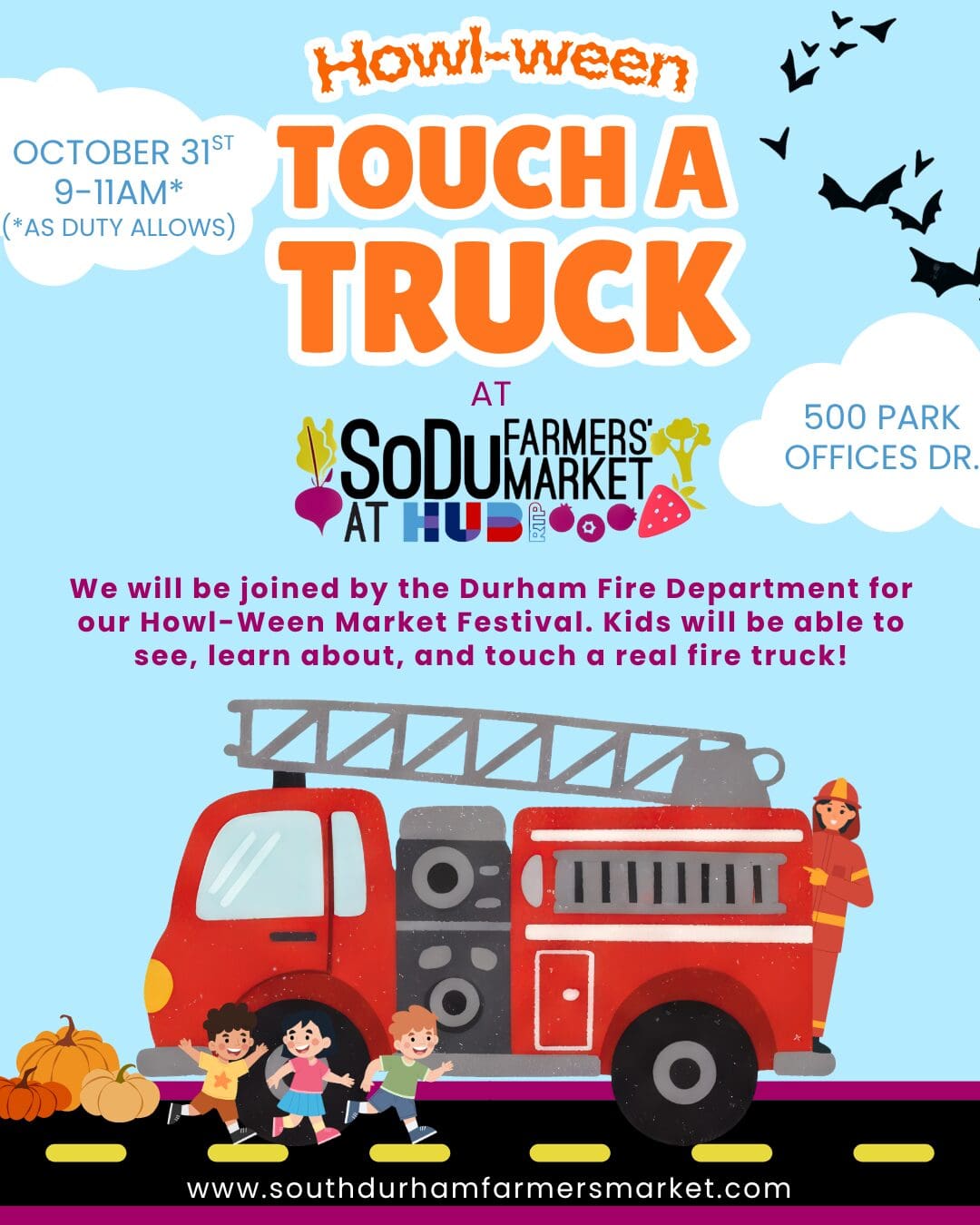 Howl-Ween Market & Touch-a-Truck — Family fun in South Durham Farmers Market · Durham